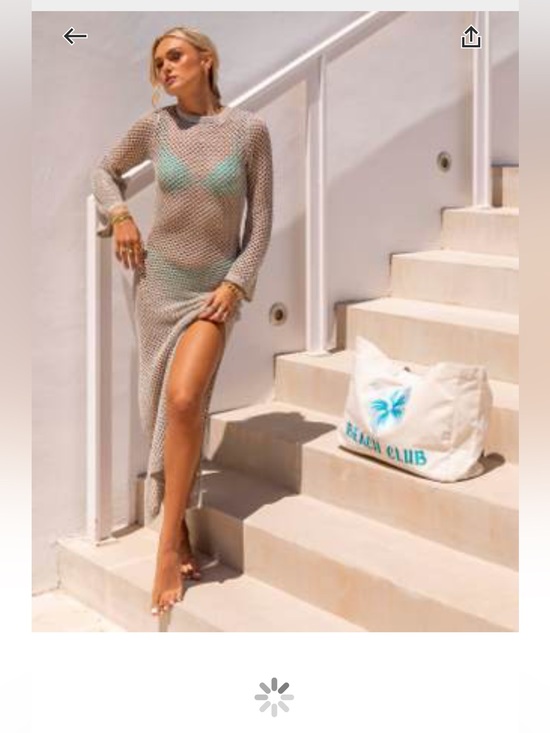 South Beach Other - South Beach × Misha Grimes sequin knit long sleeve maxi beach dress in silver